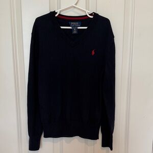 Polo by Ralph Lauren Men's Dark Blue V-Neck Sweater